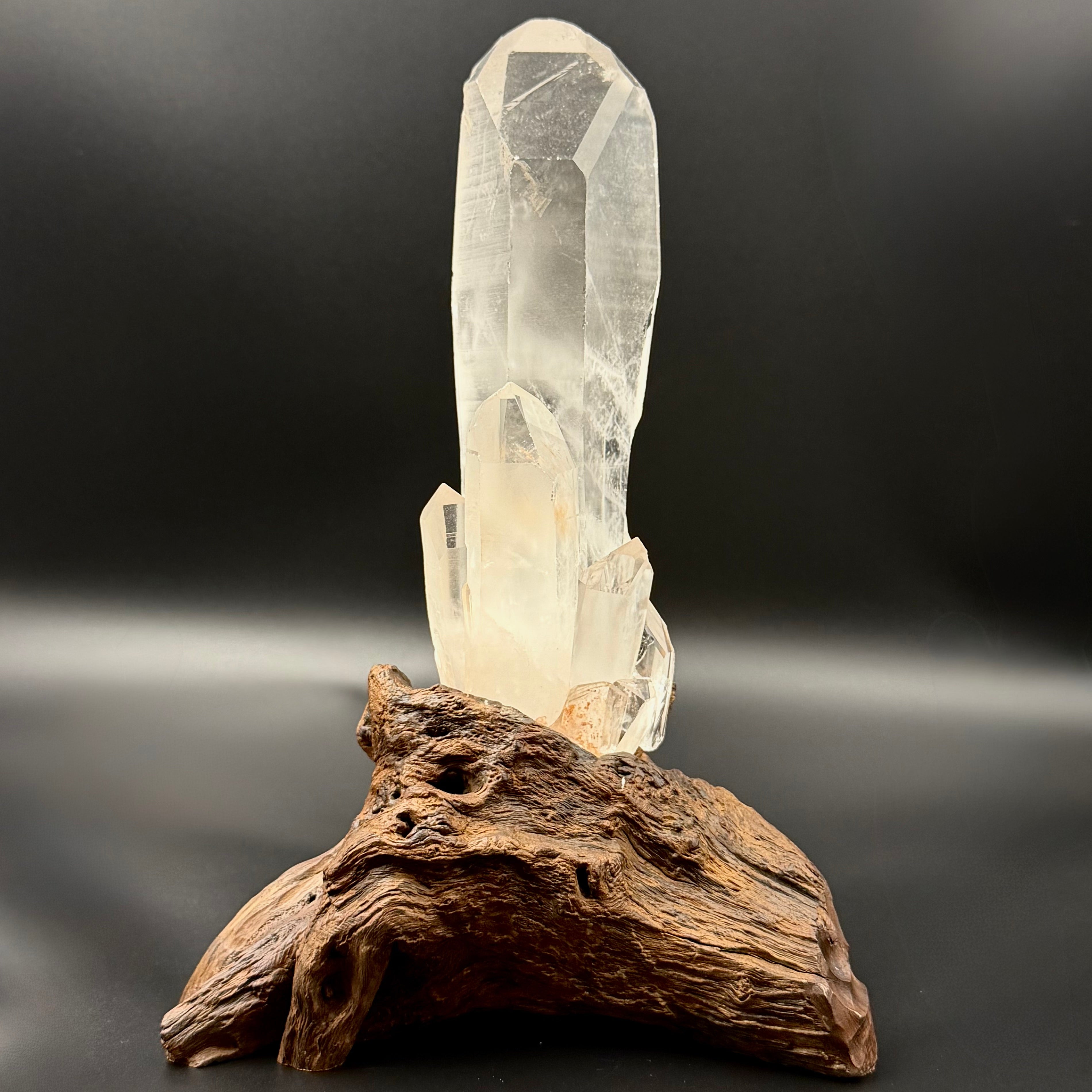 Himalayan Natural Clear Quartz Cluster with Lemurian Crystal Inclusions
