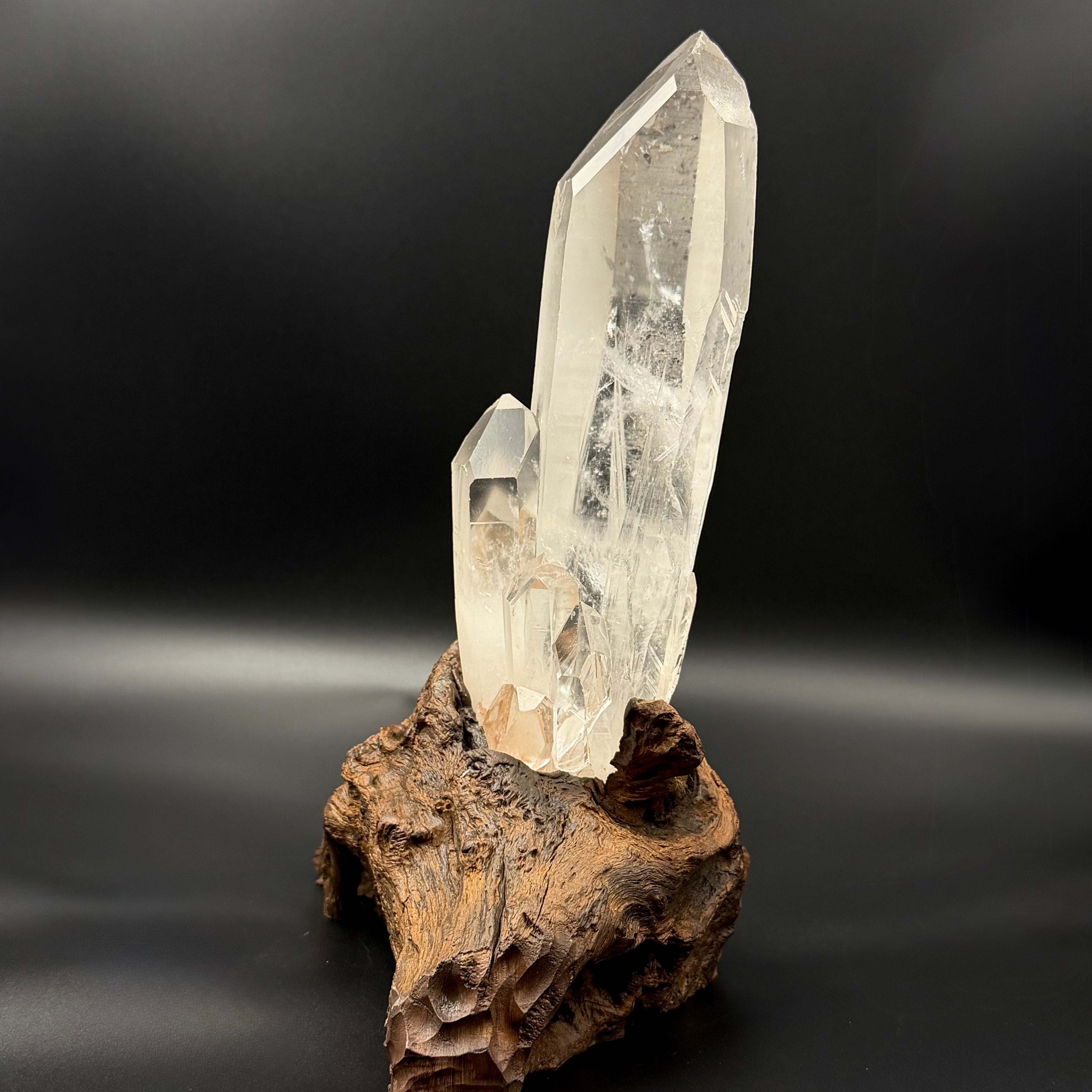 Himalayan Natural Clear Quartz Cluster with Lemurian Crystal Inclusions