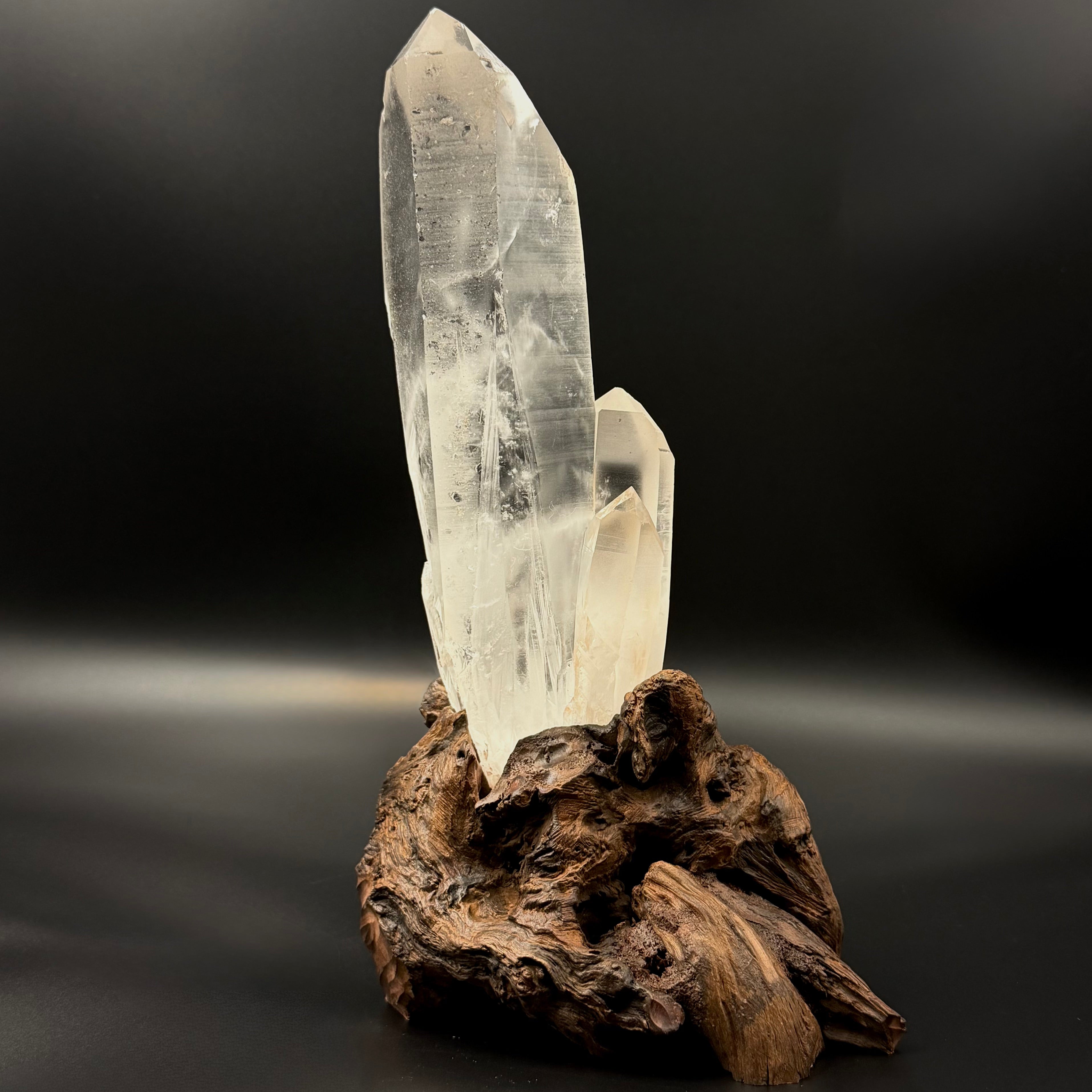 Himalayan Natural Clear Quartz Cluster with Lemurian Crystal Inclusions